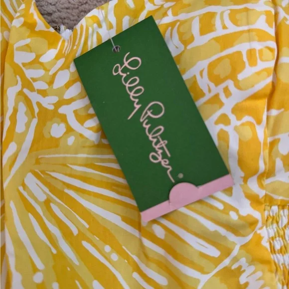 ๐ผ NEW Lilly Pulitzer Christine Yellow Sunglow Fit & Flare Sun Dress, Size 12 ๐ผ - Picture 4 of 8